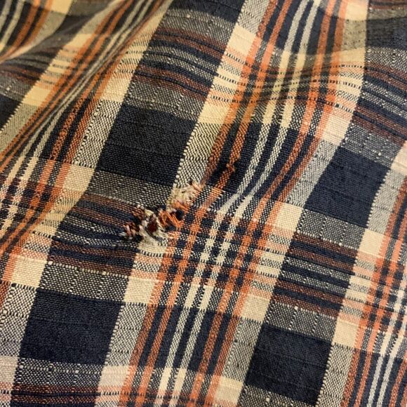 Harley Davidson Plaid Button Front Shirt Grunge 90s Mens Oversized 2XL Flawed - Picture 7 of 8